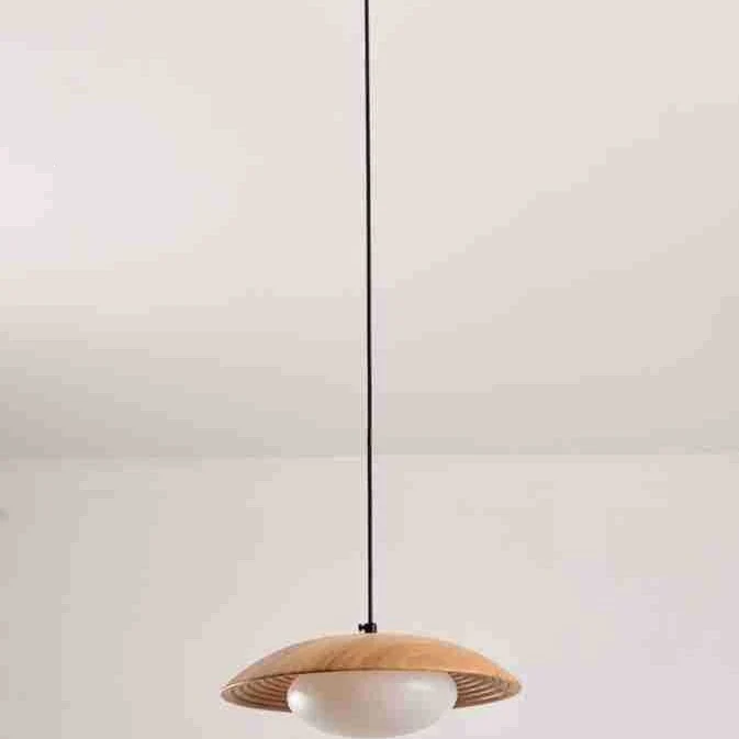 Zeitgenössische Holzpendelleuchte
