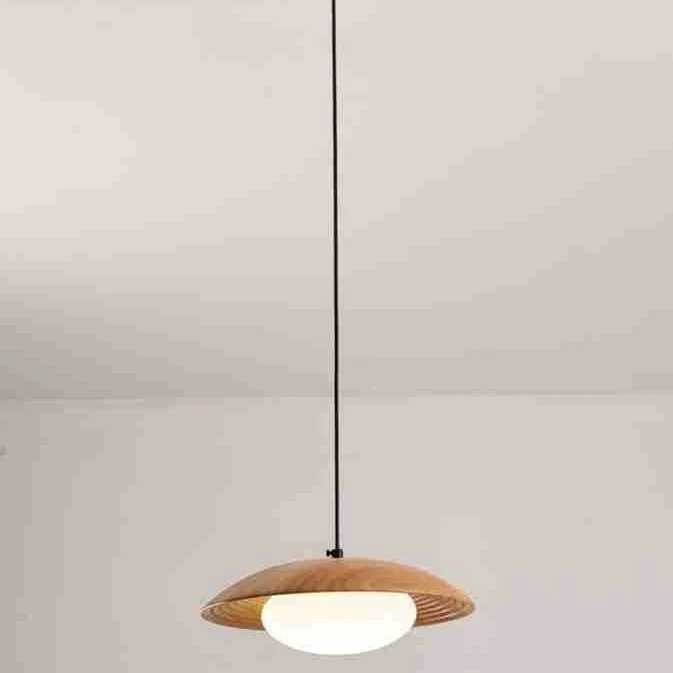 Zeitgenössische Holzpendelleuchte