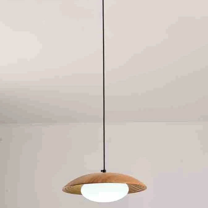 Zeitgenössische Holzpendelleuchte