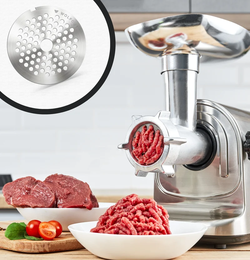 WOLFCUT - Fleischwolfscheiben kompatibel mit allen gängigen Fleischwolf Marken Größe D114 INOX