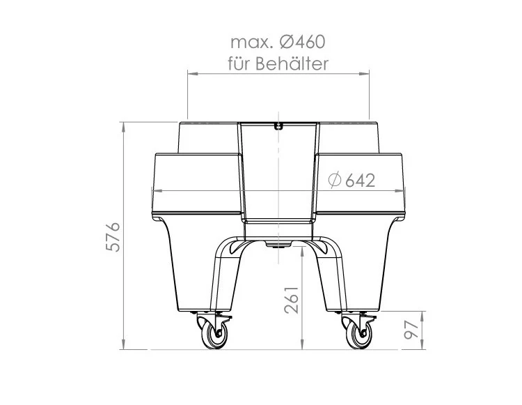 Rollsockel für Behälter