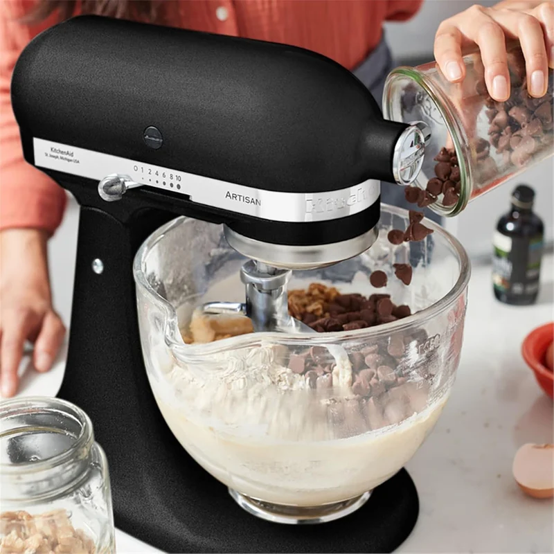 Yushkas Lieblings-Küchenmaschine! Kitchenaid Artisan mit 2 Schüsseln und Zubehör aus Edelstahl, 4.8 l