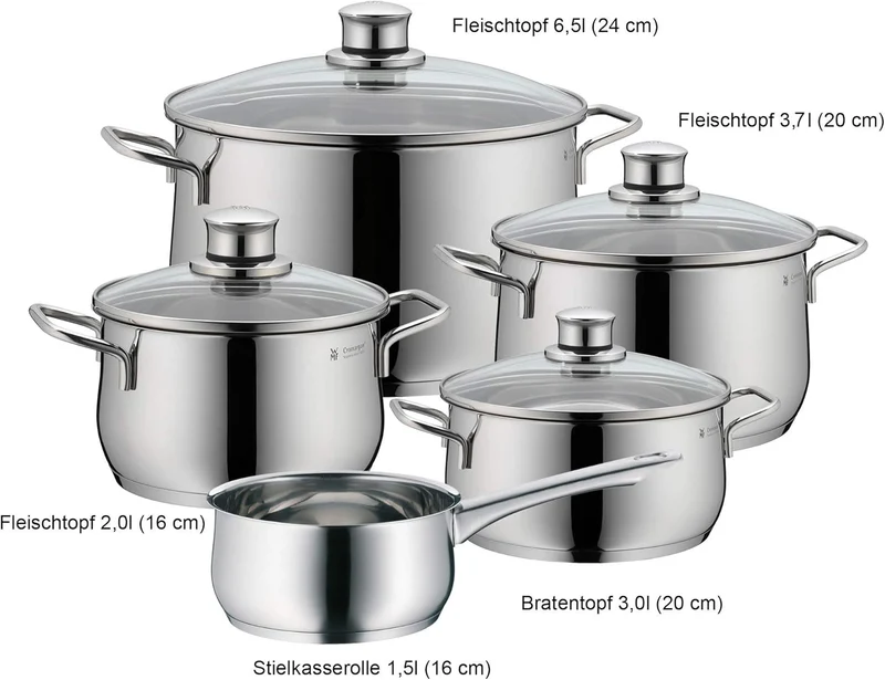 Fünfteiliges WMF-Topfset Diadem Plus