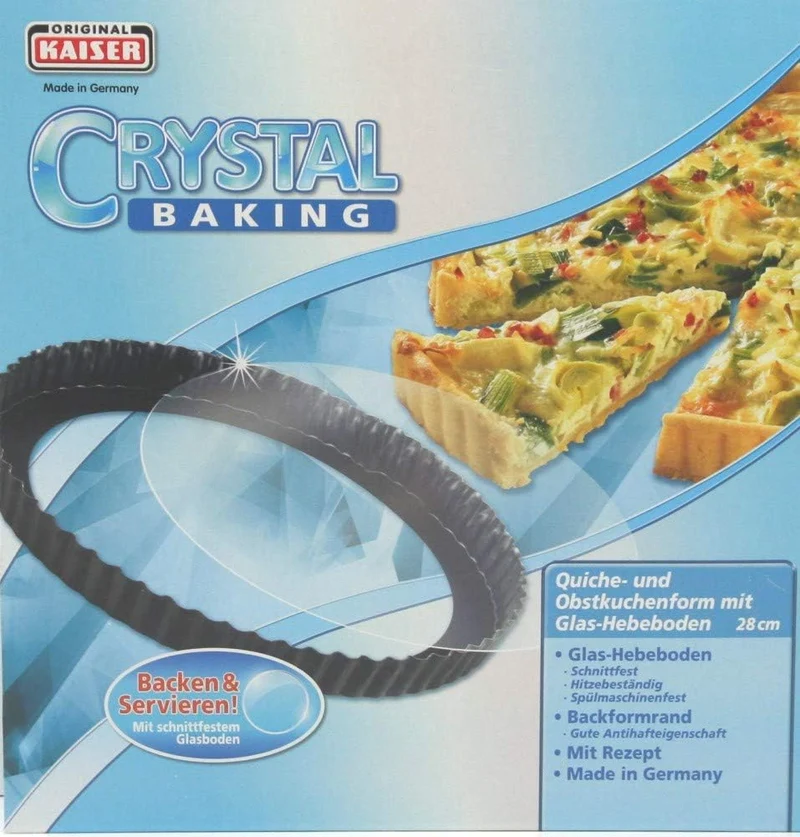 Tarteform mit Hebeboden aus Kristall-Glas