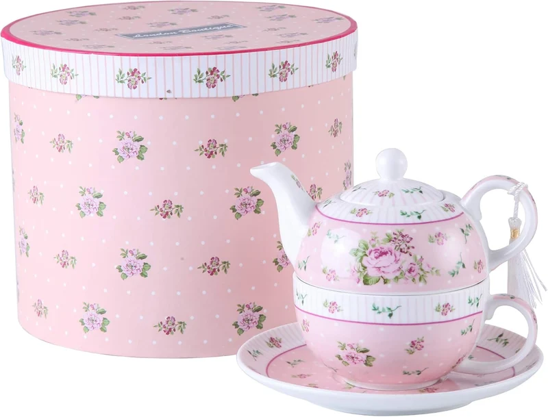 London Boutique Teekanne und Tasse, Porzellan in wunderschöner Geschenkbox