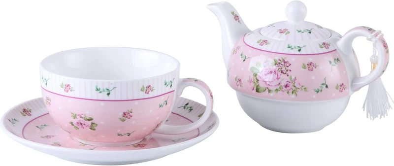 London Boutique Teekanne und Tasse, Porzellan in wunderschöner Geschenkbox