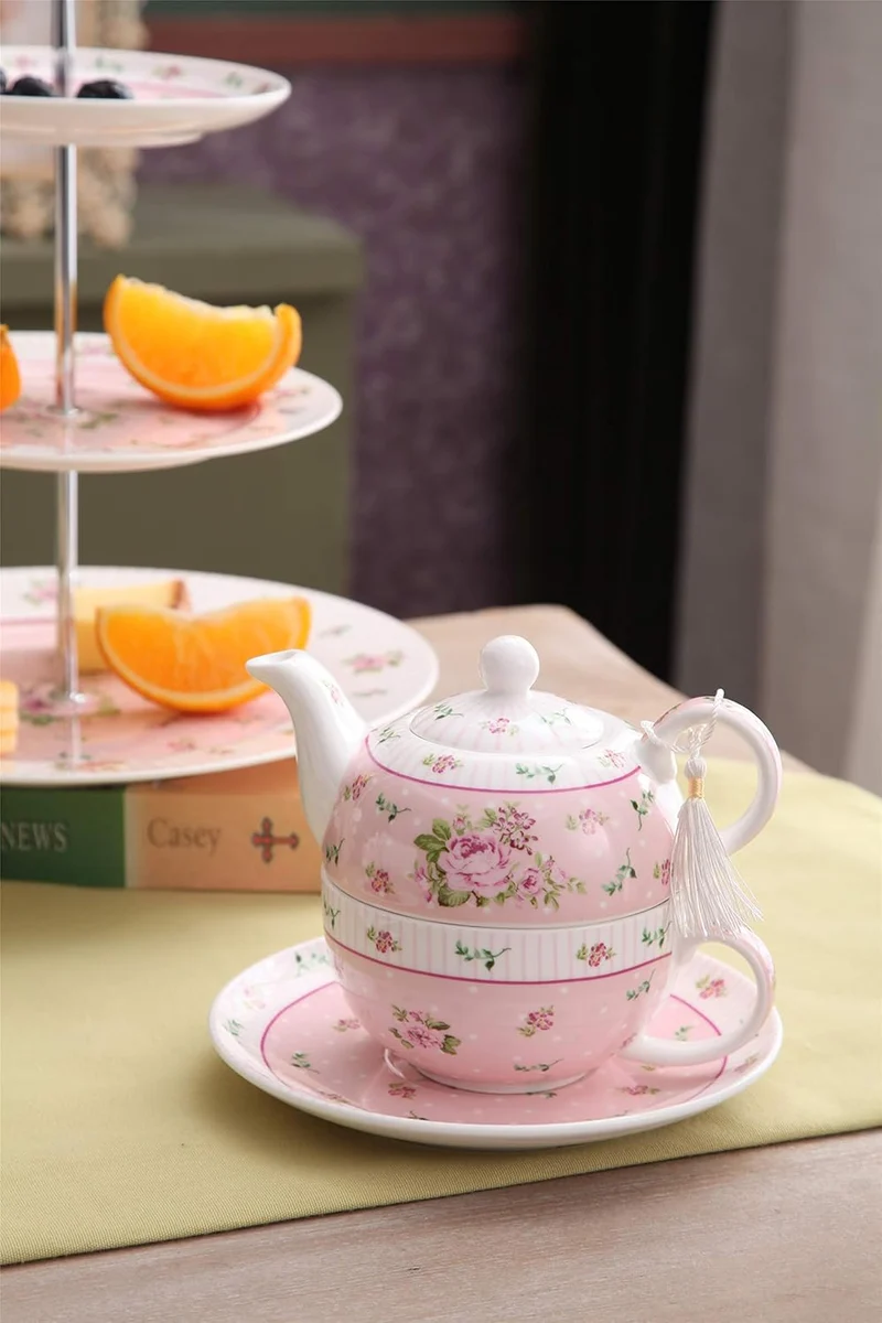 London Boutique Teekanne und Tasse, Porzellan in wunderschöner Geschenkbox