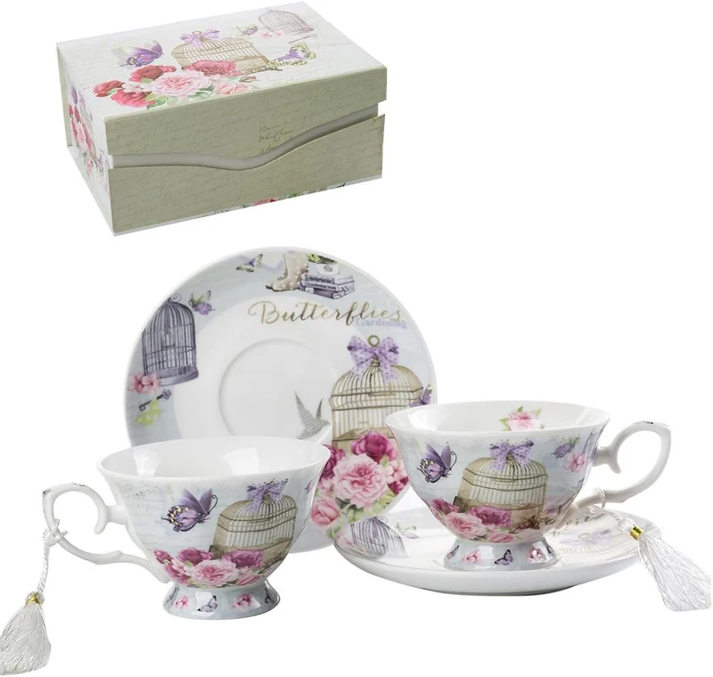 Romantisches Teetassen-Geschenkset für zwei Personen