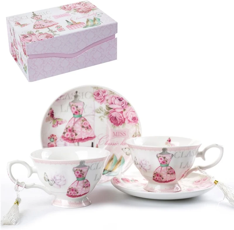 Romantisches Teetassen-Geschenkset für zwei Personen