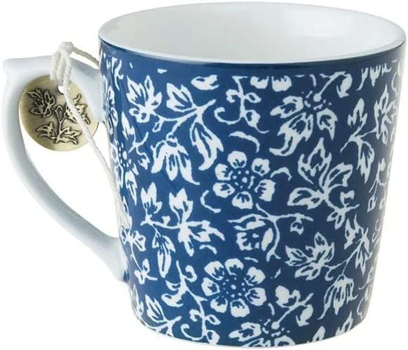 Laura Ashley Porzellantasse Sweet Allysum – Blau mit weißem Blumenmuster