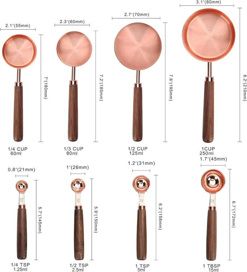 Edles Messlöffel und Messbecher-Set in Roségold