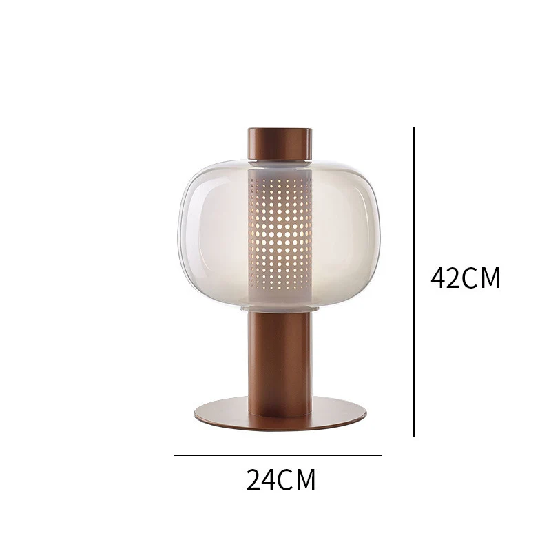 Künstlerische Tischlampe mit elegantem Glasschirm
