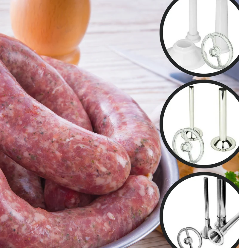 WOLFCUT - Wurstfülltrichter 3er-Satz kompatibel mit allen gängigen Fleischwolf Marken Größe R70 INOX