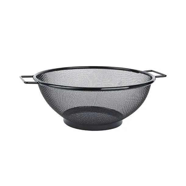 Salatsieb aus rostfreiem Edelstahl Ø 23 cm in schwarz