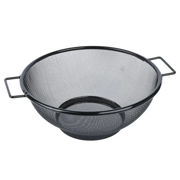 Salatsieb aus rostfreiem Edelstahl Ø 23 cm in schwarz
