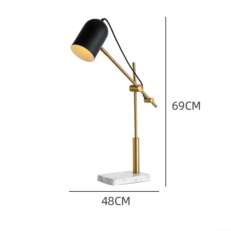 Verstellbare Schreibtischlampe mit Marmorbasis