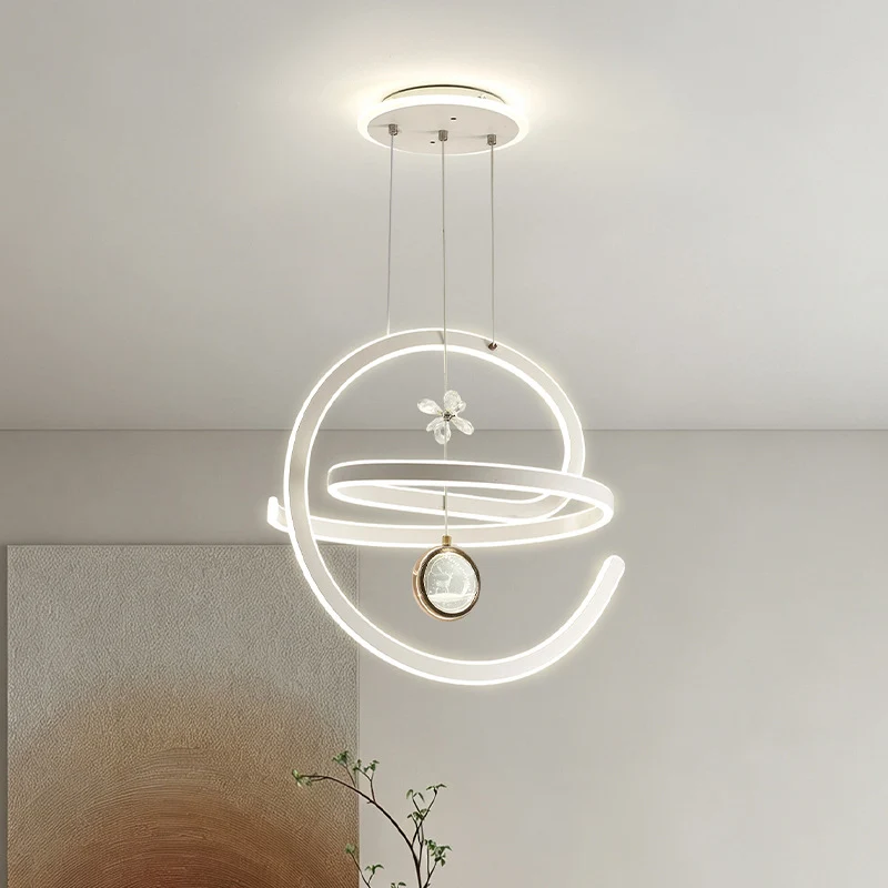 Moderne Spiral-LED-Pendelleuchte