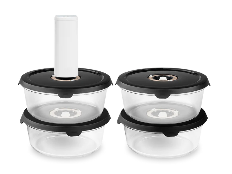 RUNDE VAKUUMGLASBEHÄLTER – 1400ML SET - 4 STÜCK