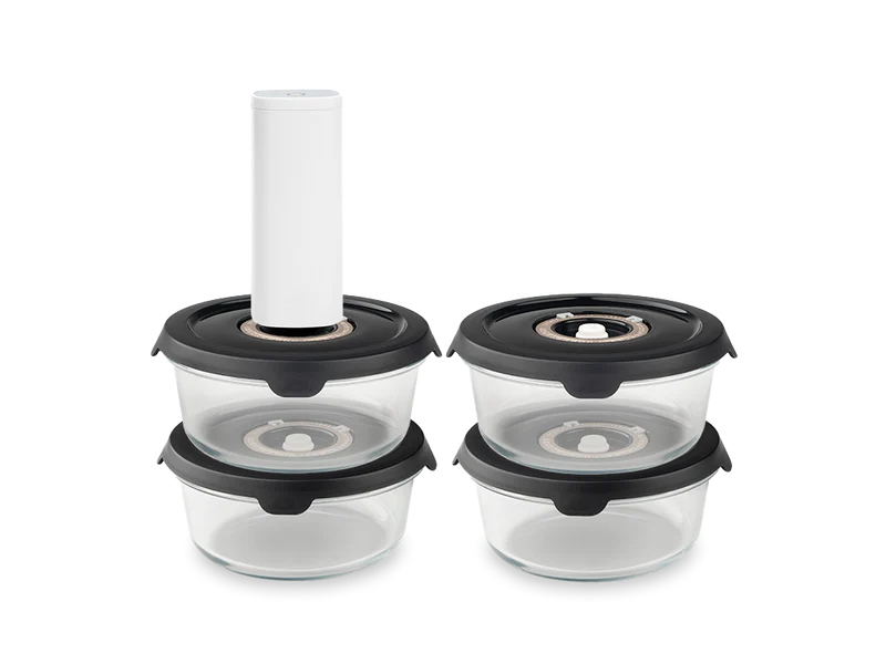 RUNDE VAKUUMGLASBEHÄLTER– 635ML SET - 4 STÜCK