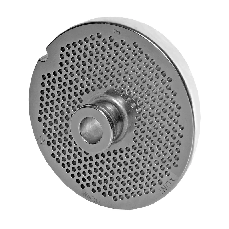 WOLFCUT - Fleischwolfscheibensatz mit Nabe 3 mm + 8 mm Bohrung kompatibel mit allen gängigen Fleischwolf Marken Größe 32