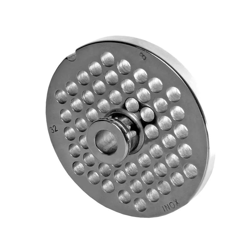 WOLFCUT - Fleischwolfscheibensatz mit Nabe 3 mm + 8 mm Bohrung kompatibel mit allen gängigen Fleischwolf Marken Größe 32