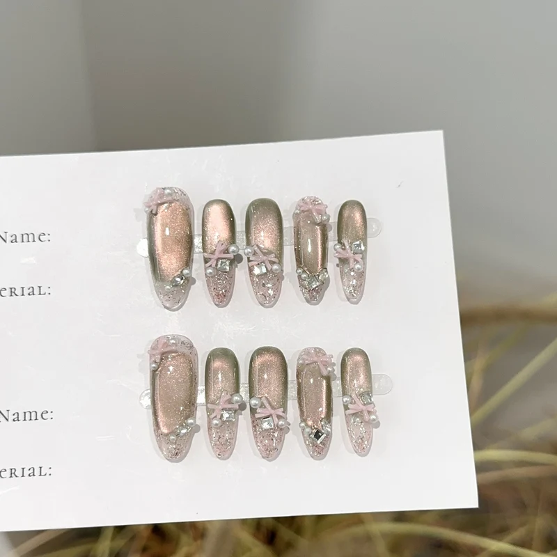 Dekorativer Glitter Press-On Nagelset