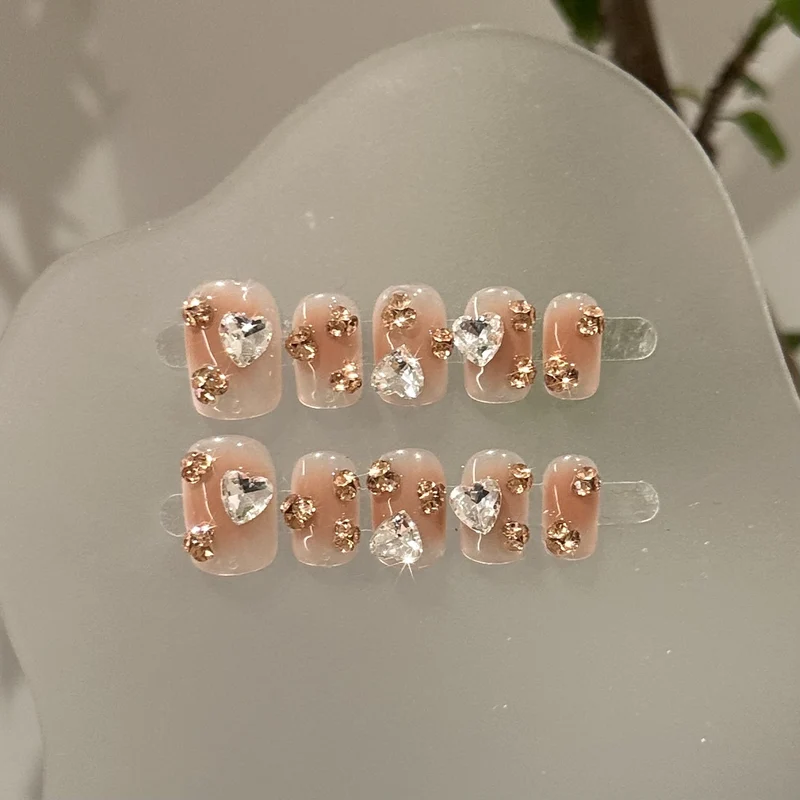 Kristall-Beschichtetes Press-On Nagelset
