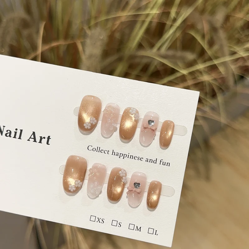Künstlerisches Floral Press-On Nagelkunst Set
