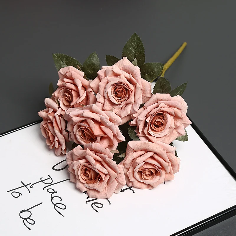 Premium Künstlicher Blumenkopf Rosenstrauß