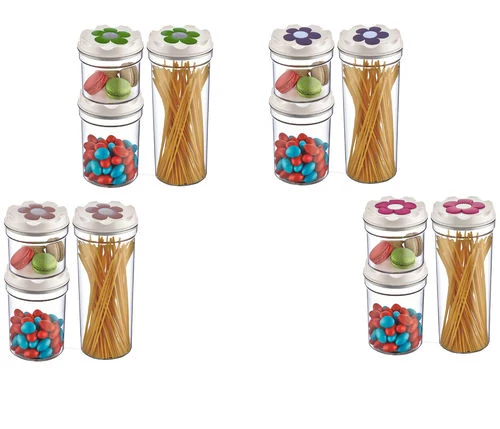 Vorratsdose Daisy 3er Set aus Kunststoff