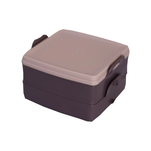 Lunchbox, Vesperdose mit 2 Fächern in 4 Farben 15x15x9 cm