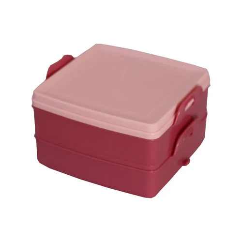 Lunchbox, Vesperdose mit 2 Fächern in 4 Farben 15x15x9 cm