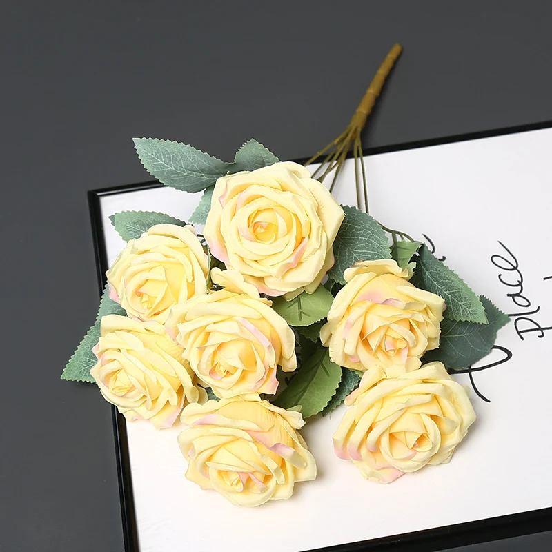 Faux Rose Blumenstrauß für Wohnkultur