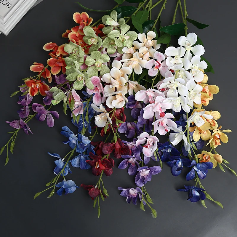 Elegante Faux-Orchideenstängel für die Heimdekoration