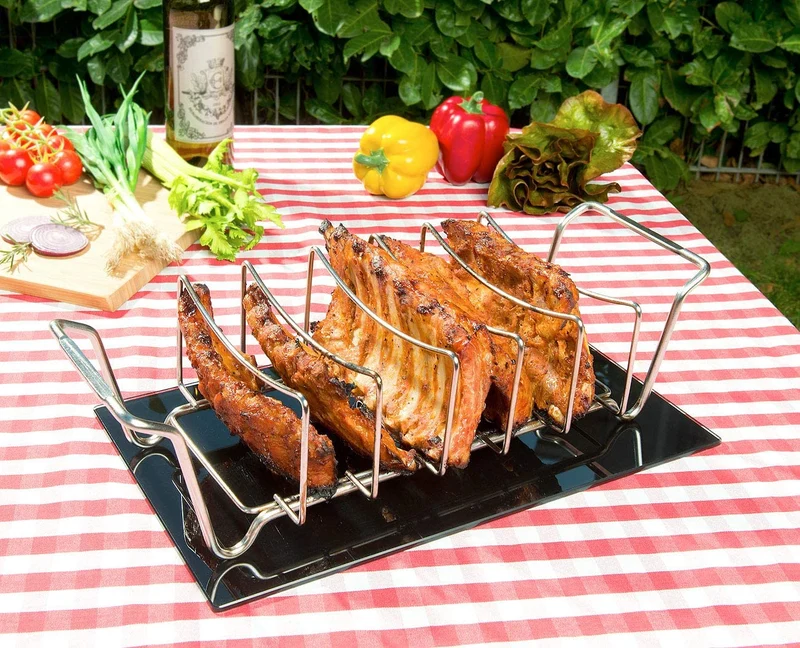 2in1-Sparerib-Halter und Bratenkorb für Grill und Ofen