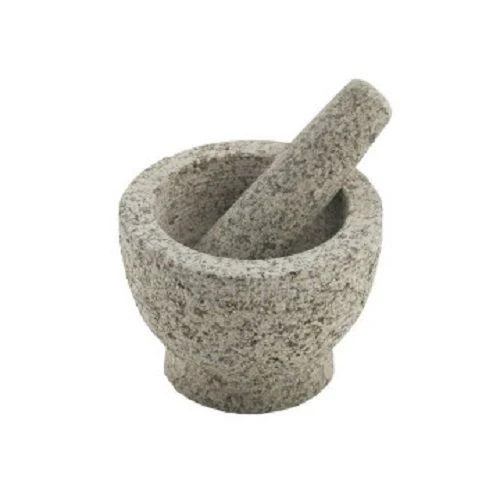 Granitmörser in Granitfarben, Mörser mit Stößel Maße: ca. 15 x 15 x 11 cm