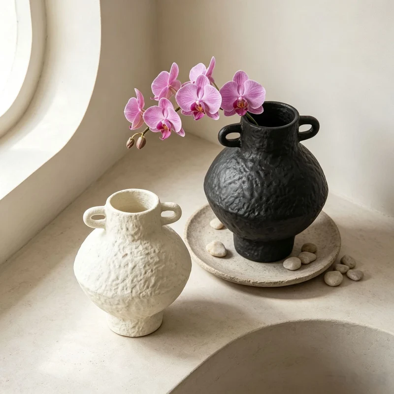 Strukturierte Keramische Dekorative Vase