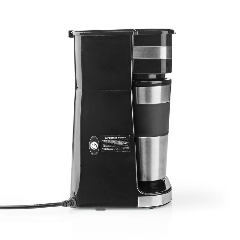 Eine-Tasse-Kaffeemaschine mit doppelwandigem Reisebecher 0,42 l Schwarz