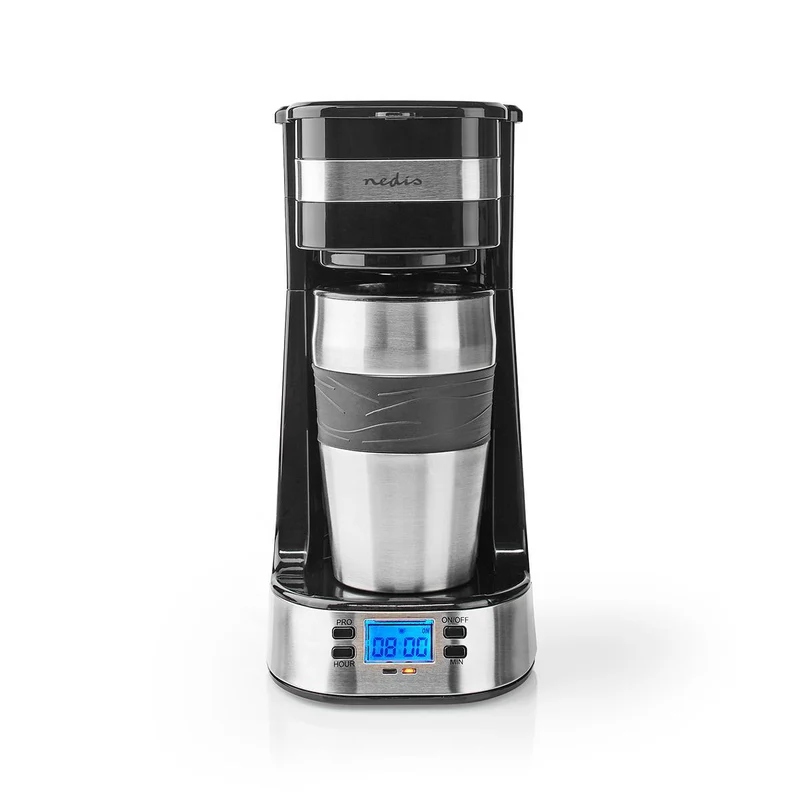 Kaffeemaschine für eine Tasse - doppelwandiger Reisebecher 0,42 l Timer