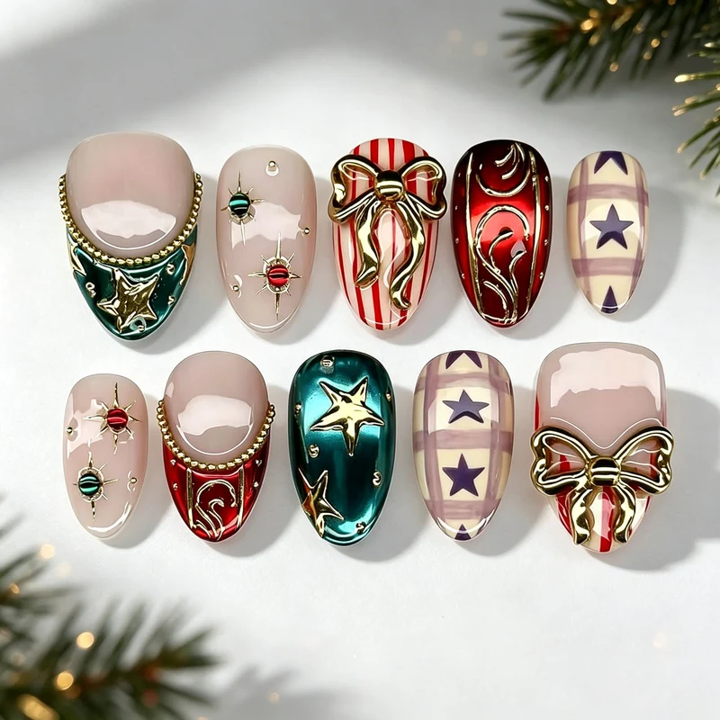 Kreatives Themen-Press-On-Nagelset