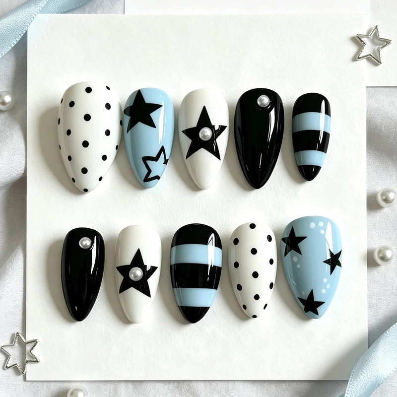 Künstlerisches Gel Press-On Nagelset