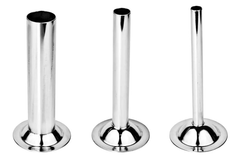 WOLFCUT - Wurstfülltrichter 3er-Set + Führungsscheibe kompatibel mit allen gängigen Fleischwolf Marken Größe 32 INOX