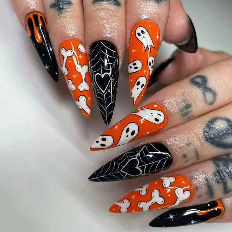 Spooky-Themen Press-On Nagelset