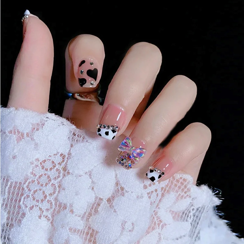 Verspielt Kuhmuster Press-On Nagelset