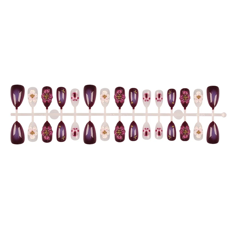 Gothic Floral Press-On Nail Art