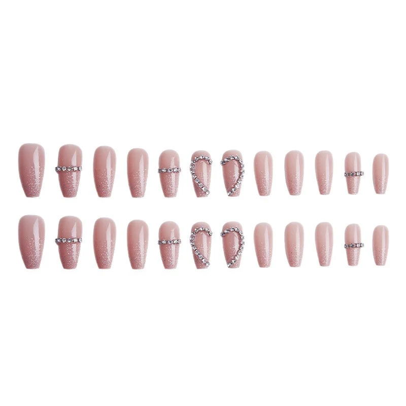Glamouröse mit Strass verzierte Press-On Nagelset