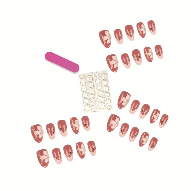 Florales dekoratives Press-On-Nagelset