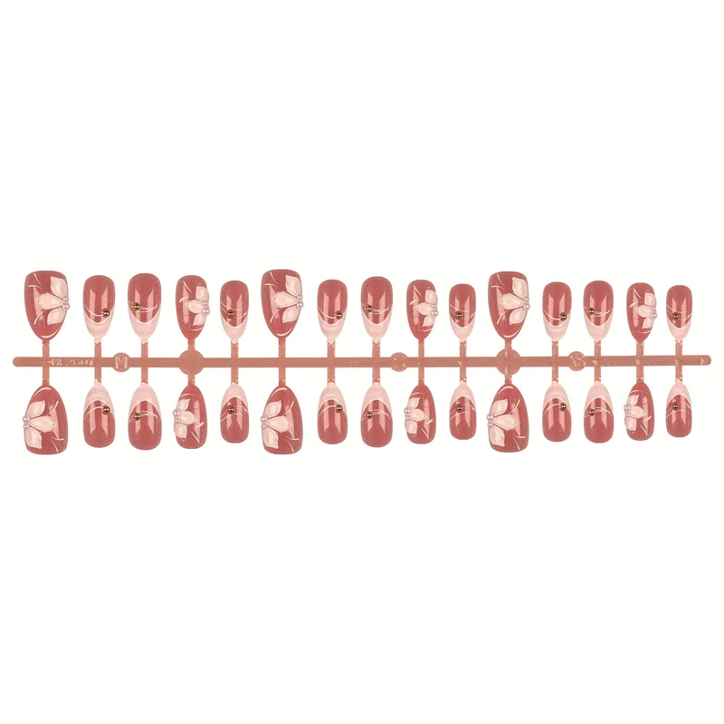 Florales dekoratives Press-On-Nagelset