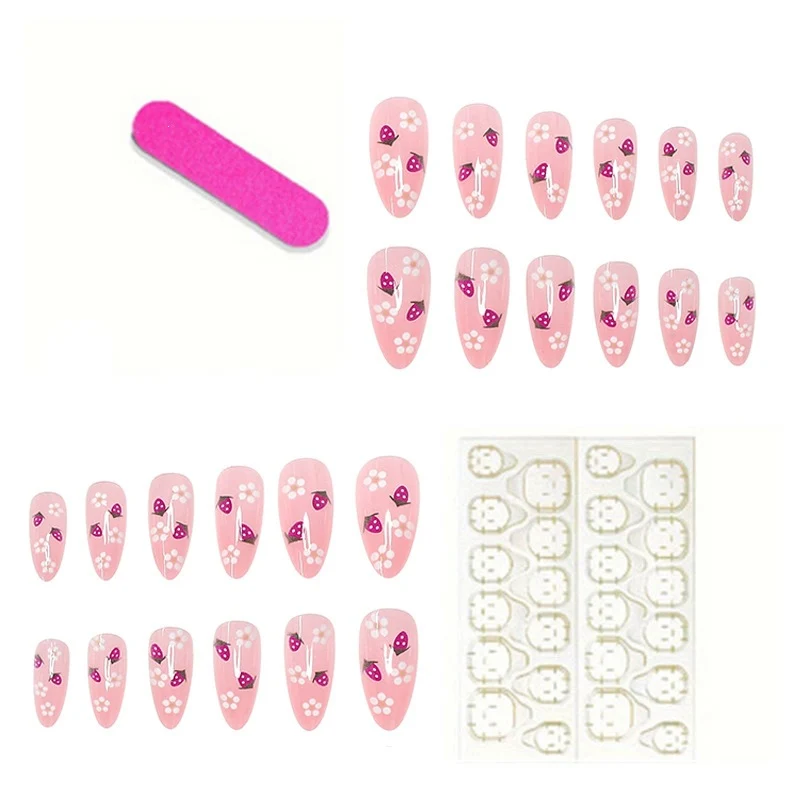Floral Accent Press-On Nagelspitzen