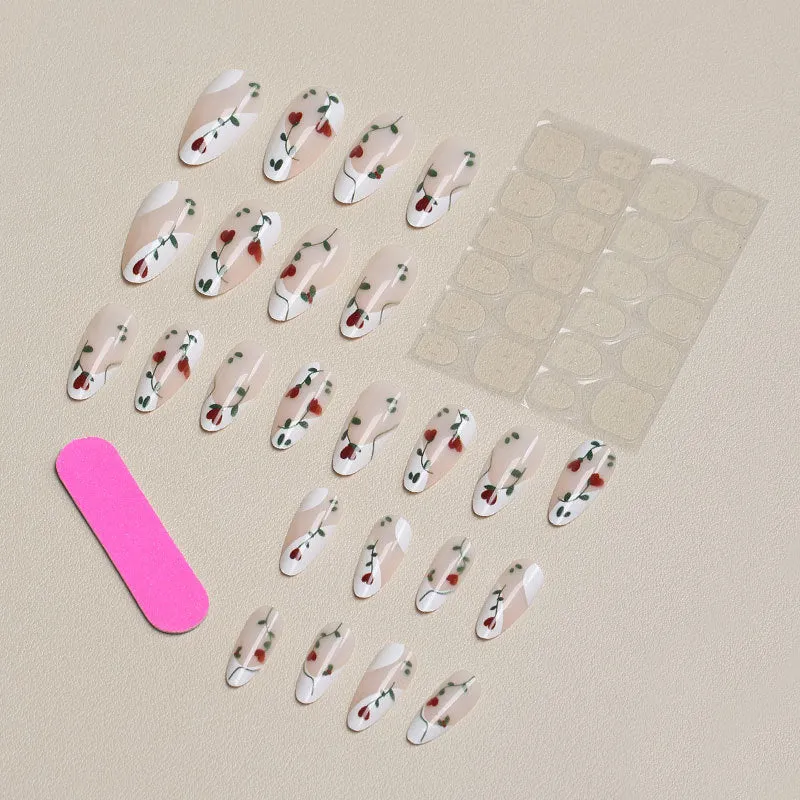 Blumenakzent Press-On Nail Art Design